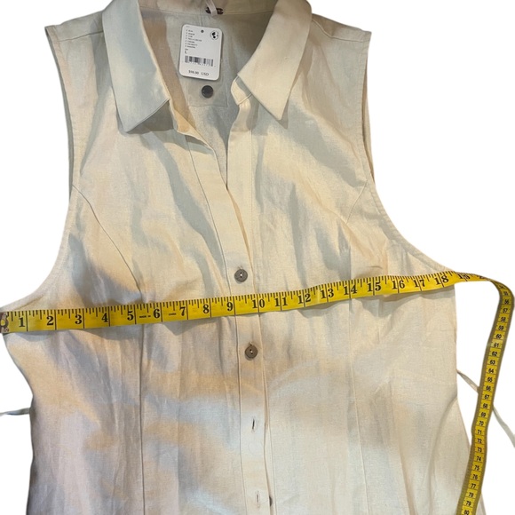 Free People Vanilla,cream,white long linen,dress, cardigan,vest,duster,Large,NWT - Picture 5 of 7